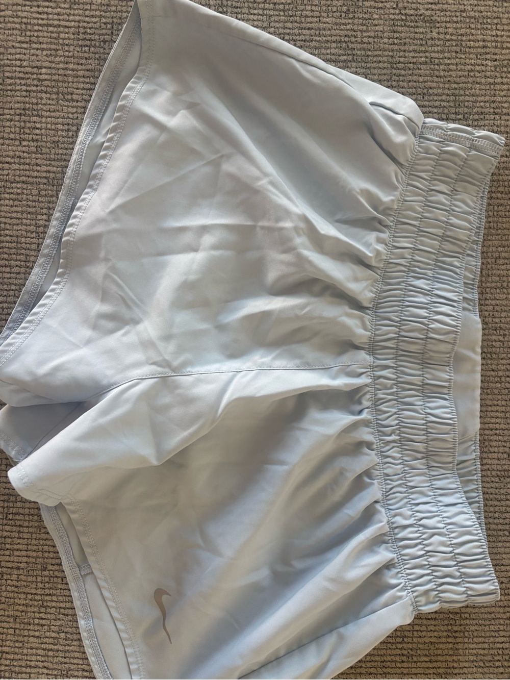 Nike Women's Light Gray Elastic-Waist Athletic Shorts